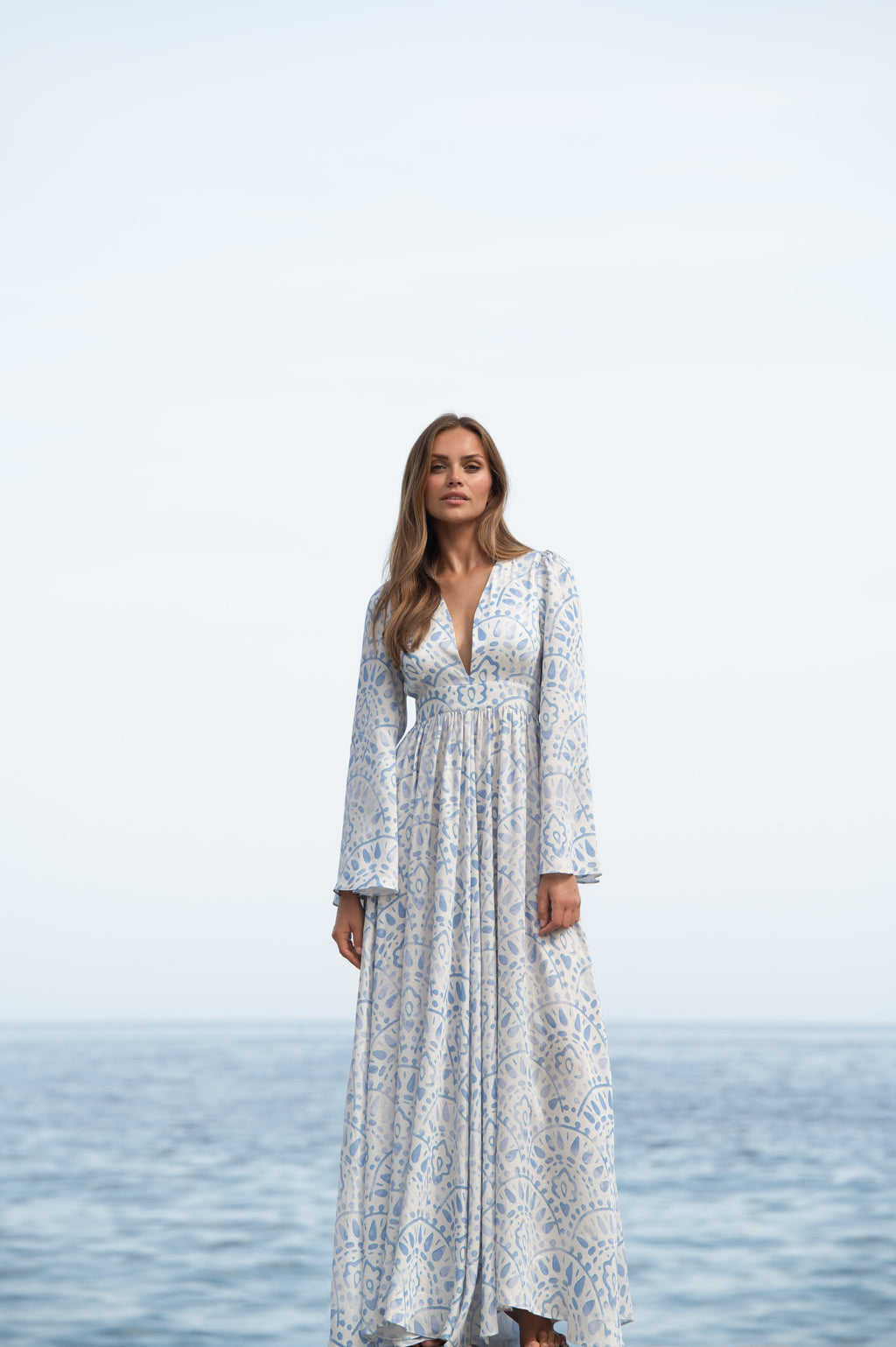 Lune dress watercolor print