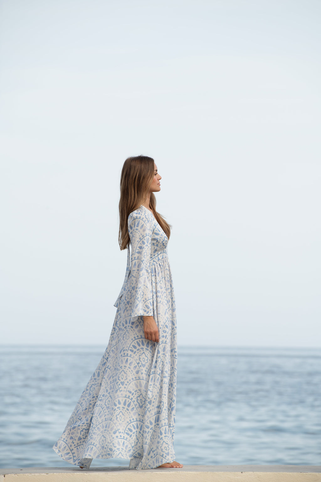 Lune dress watercolor print