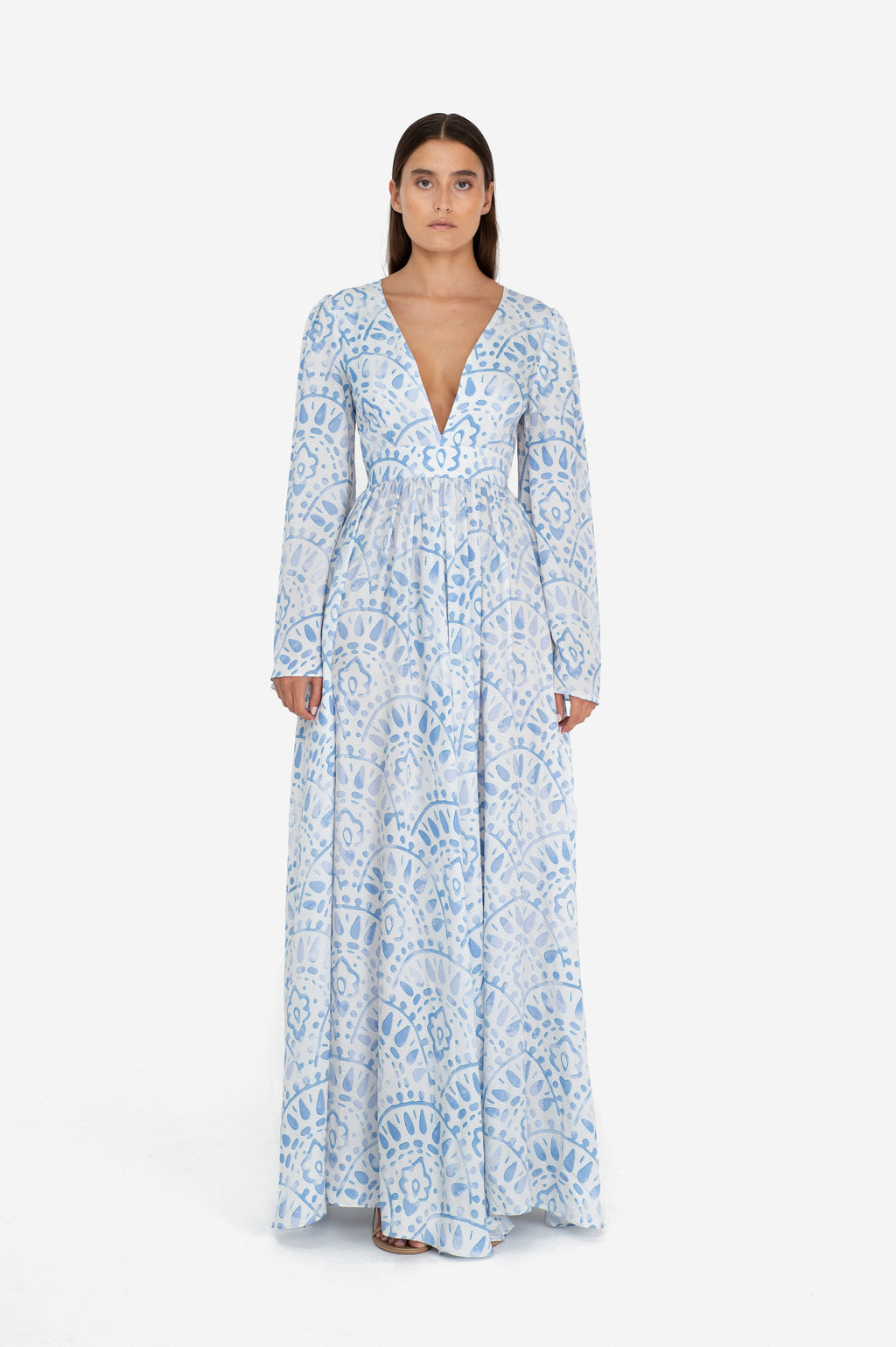 Lune dress watercolor print