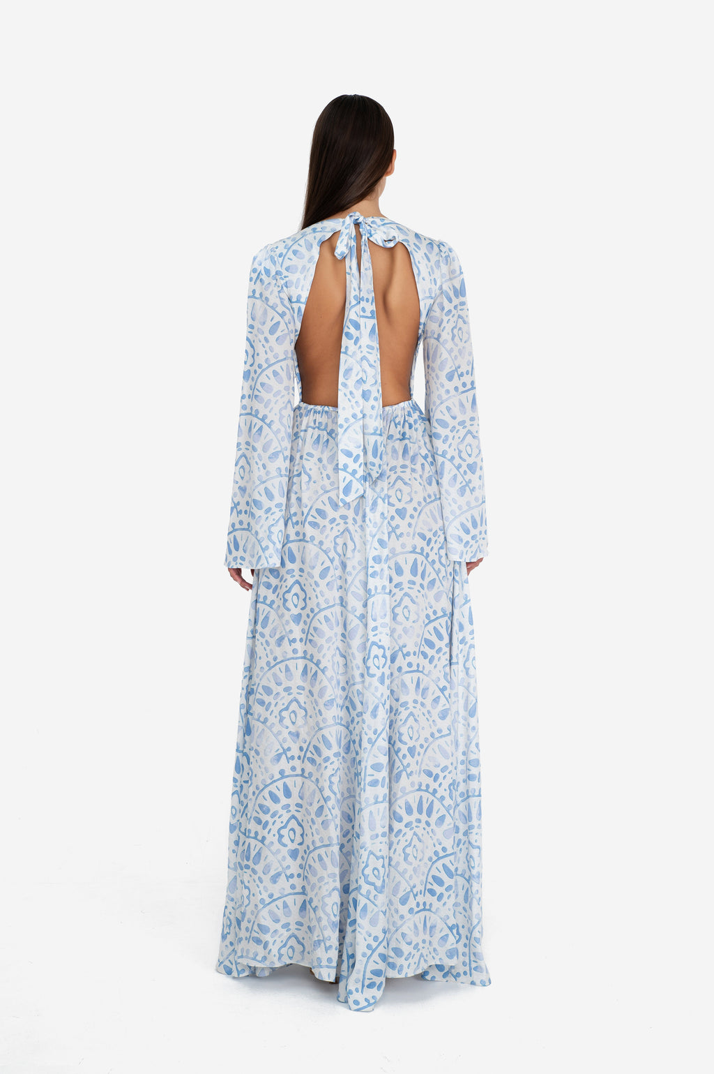 Lune dress watercolor print