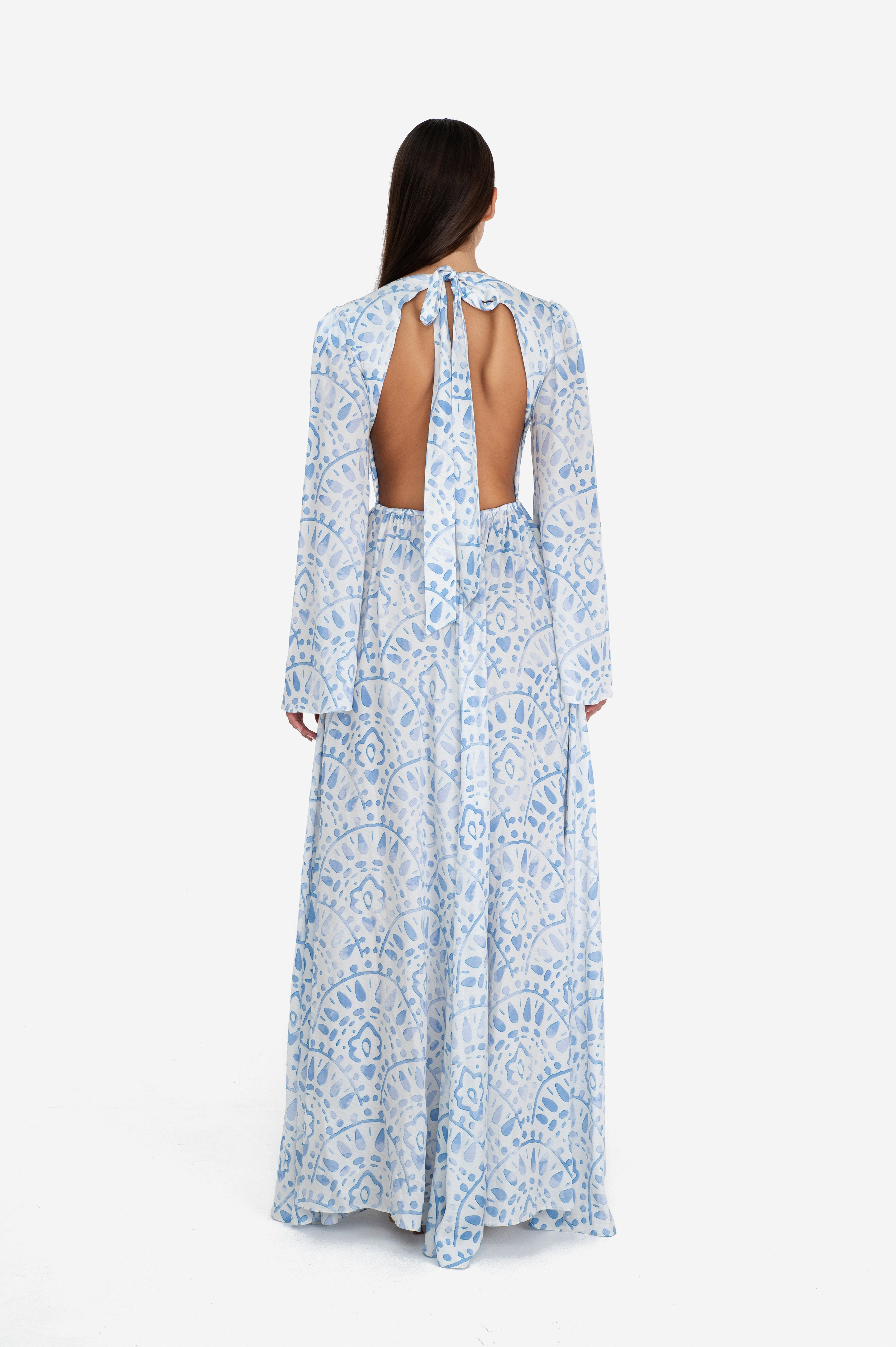 Lune dress watercolor print